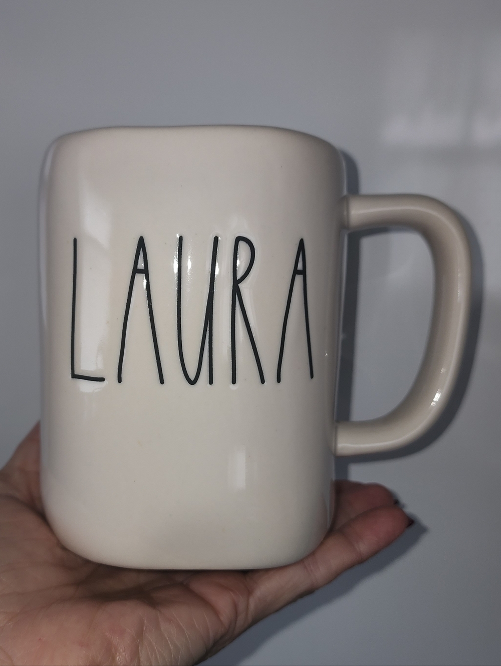 RAE DUNN LAURA MUG.